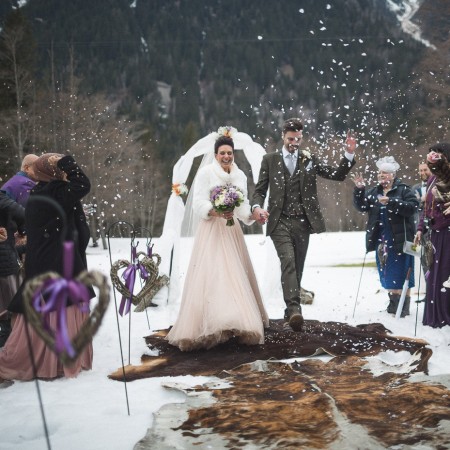 rock roll winter wedding