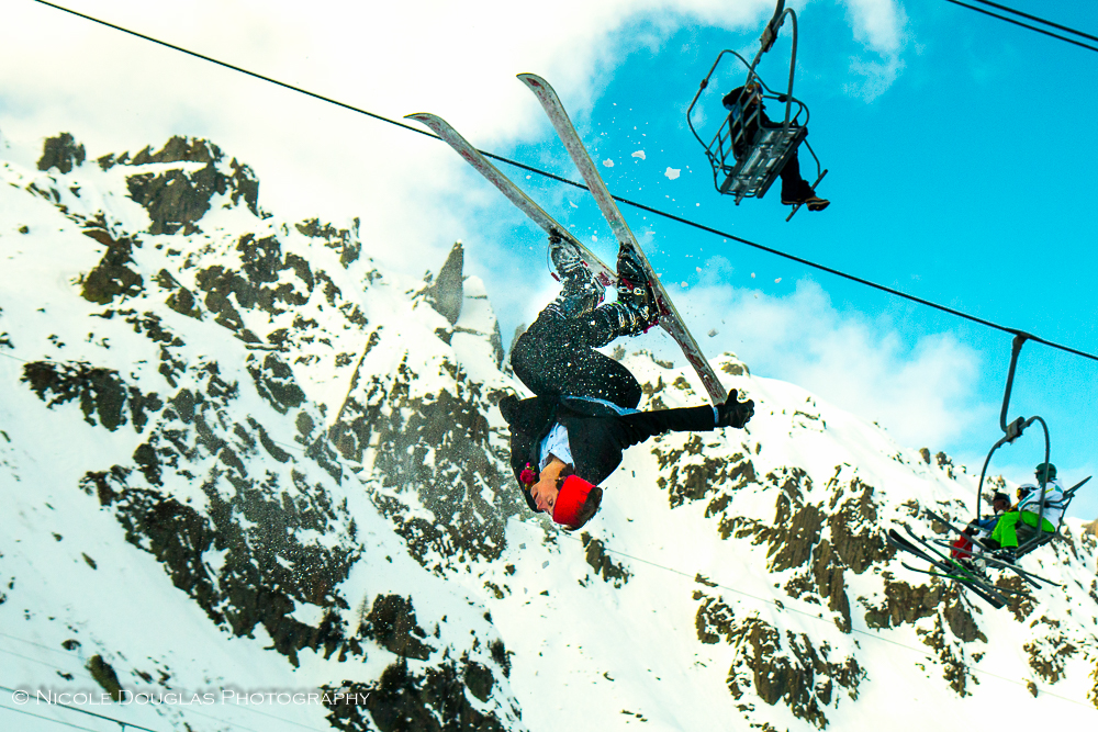 tux flip ski trick extreme wedding france